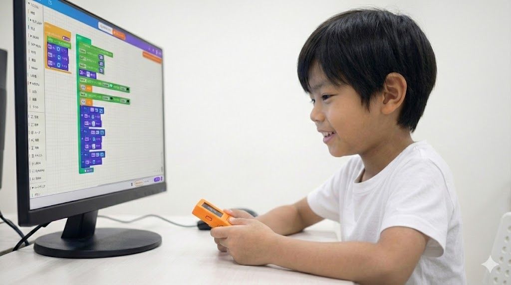 プログラミングを楽しむ子ども